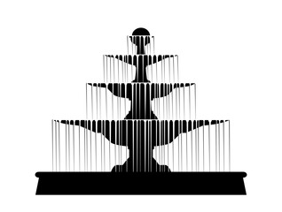 Vintage water fountain vector silhouette