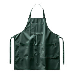 Naklejka premium Professional Dark Green Waterproof Chef Apron with Multiple Storage Pockets and Adjustable Neck Strap Isolated on Transparent Background