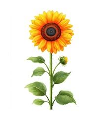 Obraz premium A beautifully illustrated sunflower showcasing its intricate details and vibrant colors