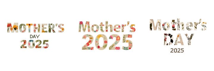 Colorful Paper Letters for Mother's Day 2025 in Realistic Craft Style