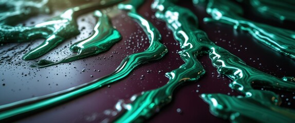 vibrant green paint on table with knife - creative art supplies workspace