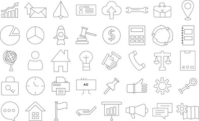 Business Finance and Planning Icons Set – Money,Time,Calendar, and Document Vector Illustrations