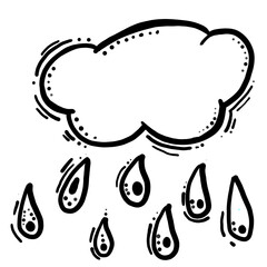 black and white image of clouds and raindrops