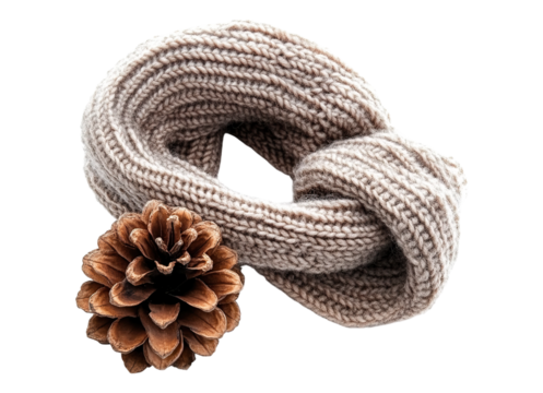 Knitted Scarf Pine Cone