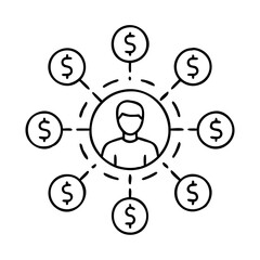 affiliate marketing icon, affiliate marketing line art - simple line art of affiliate marketing, perfect for affiliate marketing logos and icons