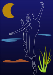 mystical dancer in a magical background