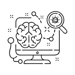 ai powered diagnosis icon, ai powered diagnosis line art - simple line art of ai powered diagnosis, perfect for ai powered diagnosis logos and icons