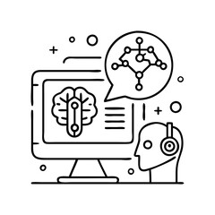 ai powered diagnosis icon, ai powered diagnosis line art - simple line art of ai powered diagnosis, perfect for ai powered diagnosis logos and icons