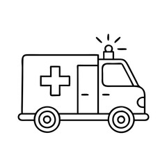 ambulance icon, ambulance line art - simple line art of ambulance, perfect for ambulance logos and icons