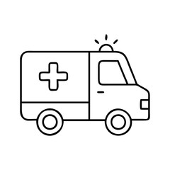 ambulance icon, ambulance line art - simple line art of ambulance, perfect for ambulance logos and icons