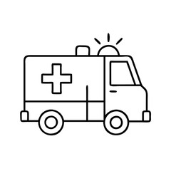 ambulance icon, ambulance line art - simple line art of ambulance, perfect for ambulance logos and icons