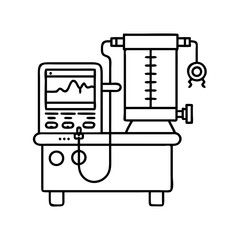 anesthesia machine icon, anesthesia machine line art - simple line art of anesthesia machine, perfect for anesthesia machine logos and icons