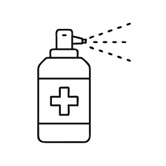 Obraz premium antiseptic spray icon, antiseptic spray line art - simple line art of antiseptic spray, perfect for antiseptic spray logos and icons