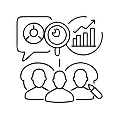 audience insights icon, audience insights line art - simple line art of audience insights, perfect for audience insights logos and icons