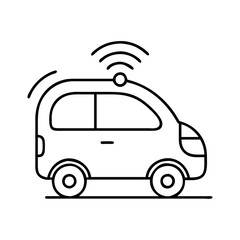 autonomous car icon, autonomous car line art - simple line art of autonomous car, perfect for autonomous car logos and icons