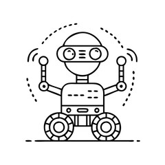 autonomous robots icon, autonomous robots line art - simple line art of autonomous robots, perfect for autonomous robots logos and icons
