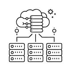 big data icon, big data line art - simple line art of big data, perfect for big data logos and icons
