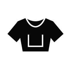 boxy crop tee with oversized fit icon vector illustration