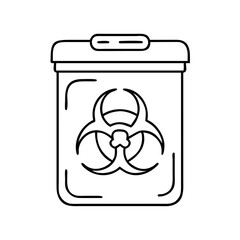 biohazard container icon, biohazard container line art - simple line art of biohazard container, perfect for biohazard container logos and icons