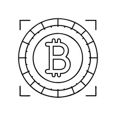 bitcoin logo icon, bitcoin logo line art - simple line art of bitcoin logo, perfect for bitcoin logo logos and icons