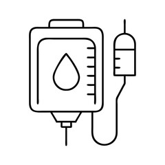 blood bag icon, blood bag line art - simple line art of blood bag, perfect for blood bag logos and icons