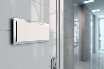 Blank Nameplate on Modern Office Door, Mockup