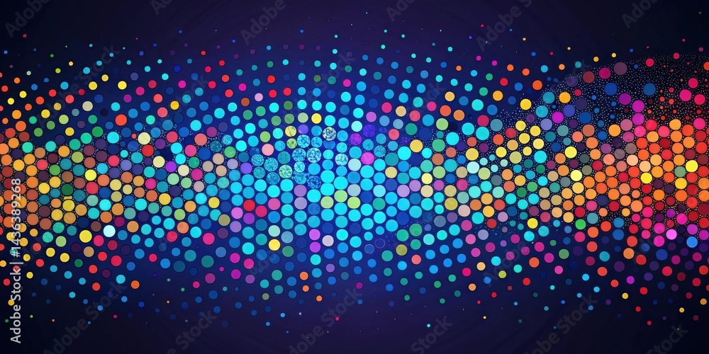Poster Abstract Colorful Circle Pattern Design, Ideal for Vibrant Backgrounds and Digital Projects
