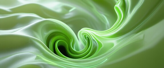 Fototapeta premium elegant green and white swirl fabric close-up texture