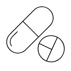 capsule icon, capsule line art - simple line art of capsule, perfect for capsule logos and icons