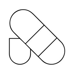 capsule icon, capsule line art - simple line art of capsule, perfect for capsule logos and icons