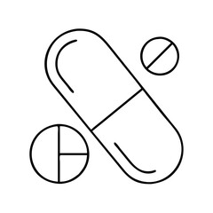 capsule icon, capsule line art - simple line art of capsule, perfect for capsule logos and icons