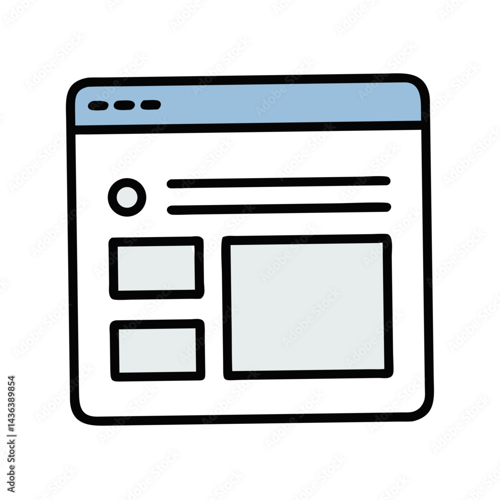 Poster simple web browser window layout showcasing basic user interface design elements
