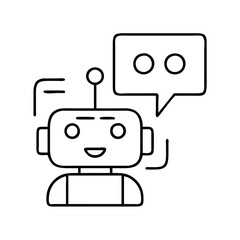 chatbot icon, chatbot line art - simple line art of chatbot, perfect for chatbot logos and icons