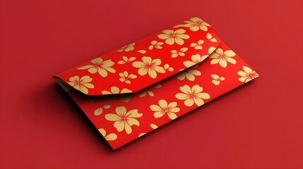 Golden Floral Design Envelope with Traditional Aesthetic
