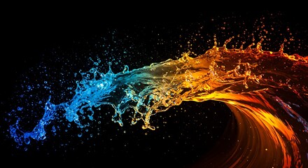 Liquid Fire & Ice AI Generated