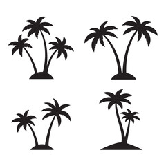 Fototapeta premium Summer Palm Tree Silhouette Collection for Travel and Vacation Design