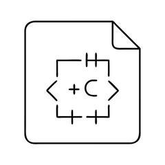 c icon, c line art - simple line art of c, perfect for c logos and icons