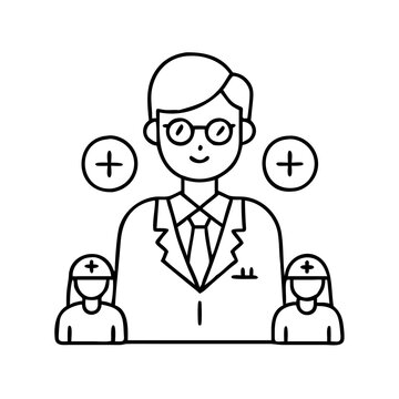 doctor and nurses outline medical team clip art preview