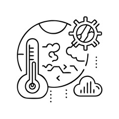 climate tech icon, climate tech line art - simple line art of climate tech, perfect for climate tech logos and icons