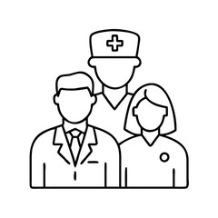 clinical staff icon, clinical staff line art - simple line art of clinical staff, perfect for clinical staff logos and icons