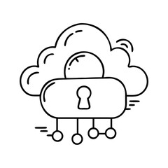 cloud access security icon, cloud access security line art - simple line art of cloud access security, perfect for cloud access security logos and icons