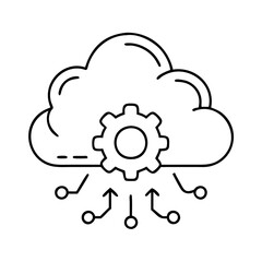 cloud functions icon, cloud functions line art - simple line art of cloud functions, perfect for cloud functions logos and icons