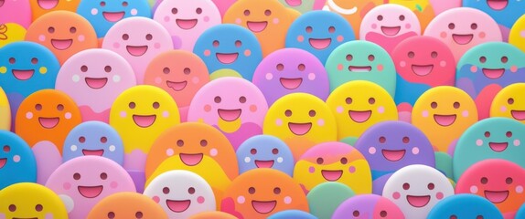 Fototapeta premium colorful smiley faces expressing happiness and diversity
