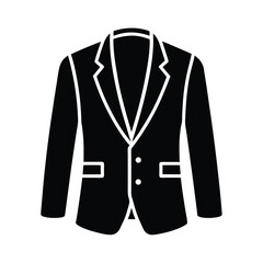 Naklejka premium layered blazer with notch collar icon vector illustration