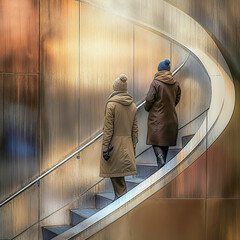 Two people in winter clothes