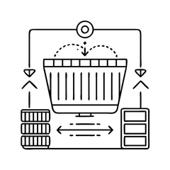 containerized app icon, containerized app line art - simple line art of containerized app, perfect for containerized app logos and icons