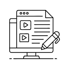 Fototapeta premium content marketing icon, content marketing line art - simple line art of content marketing, perfect for content marketing logos and icons