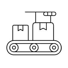 conveyor belt icon, conveyor belt line art - simple line art of conveyor belt, perfect for conveyor belt logos and icons