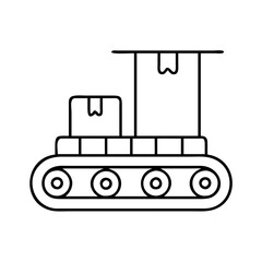 conveyor belt icon, conveyor belt line art - simple line art of conveyor belt, perfect for conveyor belt logos and icons