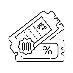 coupon code icon, coupon code line art - simple line art of coupon code, perfect for coupon code logos and icons